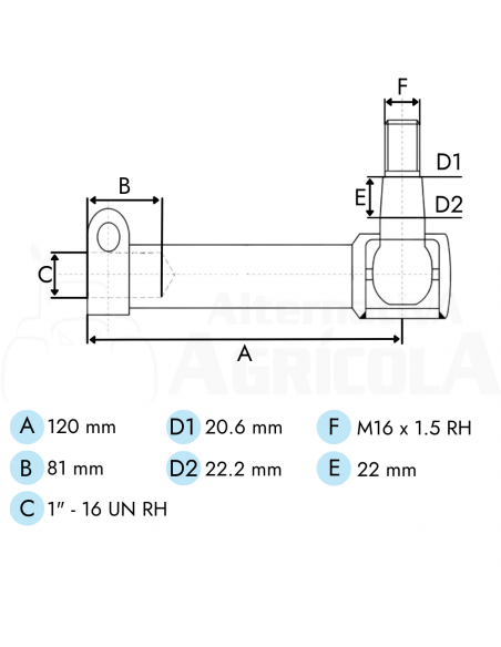 Rótula dirección hembra tractor Ford