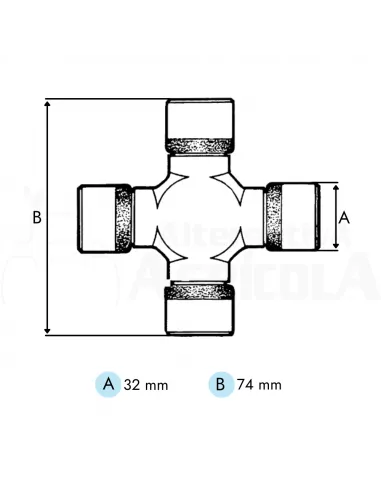 Horquilla nudo homocinético Z6 1"3/8 dado 32mm
