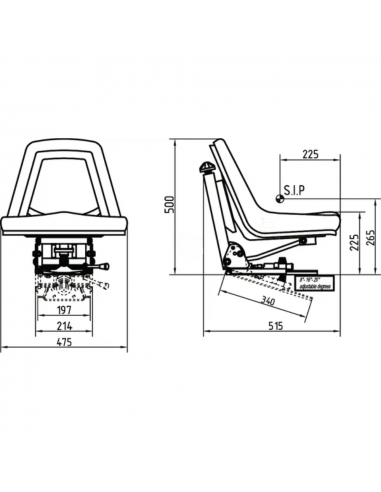 Asiento PVC suspensión mecánica