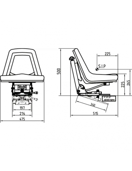 Asiento PVC suspensión mecánica