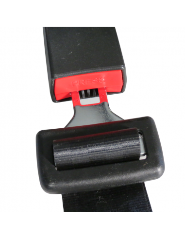 Asiento PVC negro con base suspensión mecánica y cinturón de seguridad