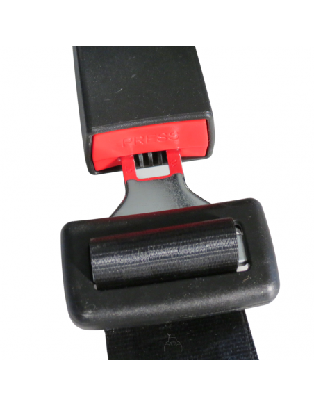 Asiento PVC negro con base suspensión mecánica y cinturón de seguridad