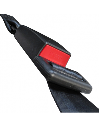 Asiento PVC negro con base suspensión mecánica y cinturón de seguridad