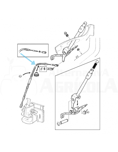 Cable mando a distancia enganche remolque automático John Deere AL171246