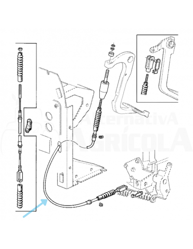 Cable de embrague 960 mm John Deere AL117195