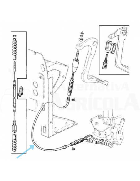 Cable de embrague 960 mm John Deere AL117195