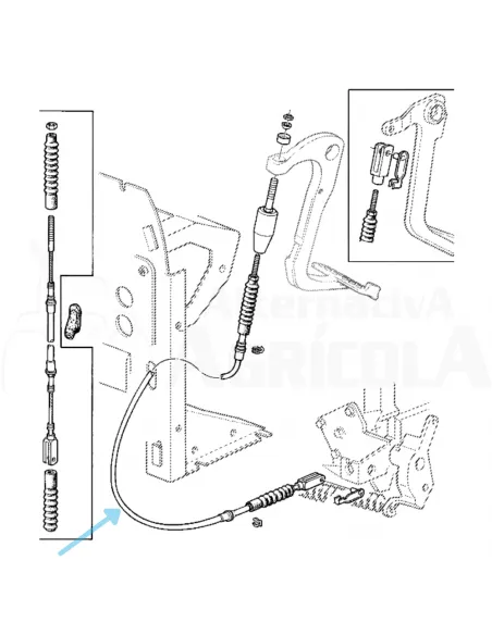 Cable de embrague 960 mm John Deere AL117195