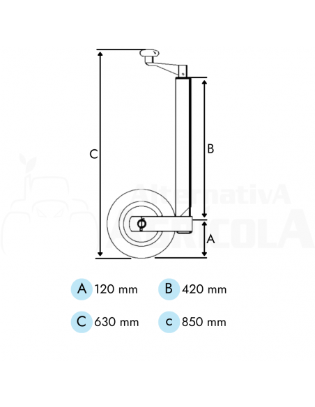 Apoyo rueda jockey Ø 48 mm