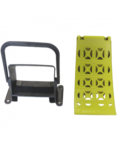 Calzo 200 mm ancho y soporte de plástico para ruedas 