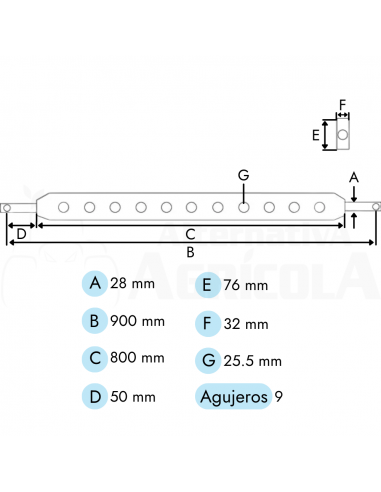 Barra de tiro rectangular cat.2