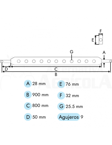 Barra de tiro rectangular cat.2