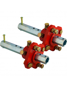 Ejes desplazables rueda metálica y neumática hexágono 23 mm