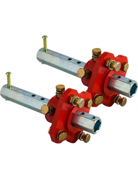 Ejes desplazables rueda metálica y neumática hexágono 23 mm