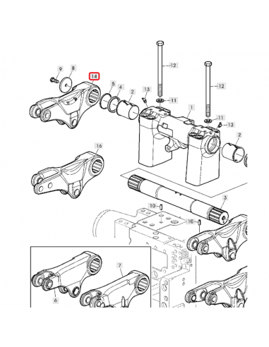 Brazo elevador hidráulico derecho  John Deere L157538