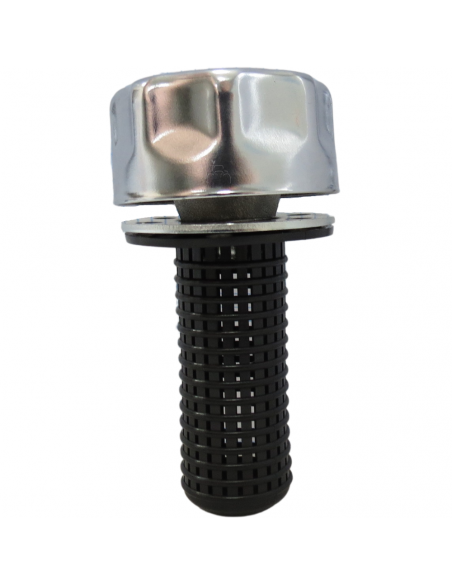 Tapón metálico rosca 1/2" con filtro cesta para depósitos aceite hidráulico
