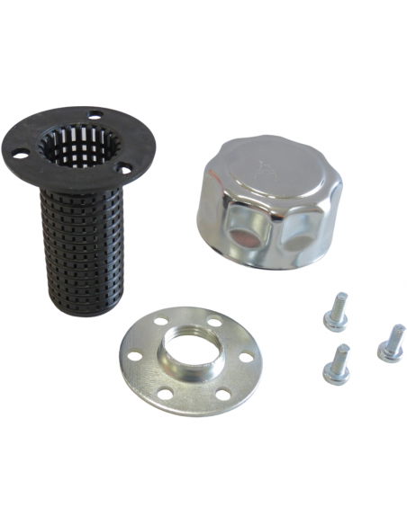 Tapón metálico rosca 1/2" con filtro cesta para depósitos aceite hidráulico