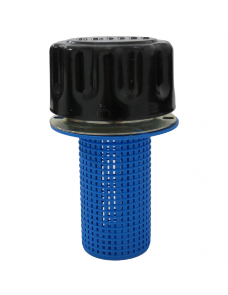 Tapón metálico media vuelta con filtro cesta para depósitos aceite hidráulico