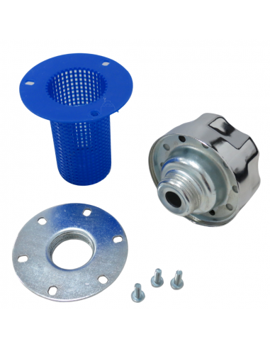 Tapón metálico rosca 1/2" con filtro cesta para depósitos aceite hidráulico