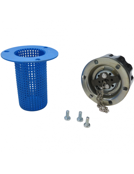 Tapón metálico media vuelta con filtro cesta para depósitos aceite hidráulico