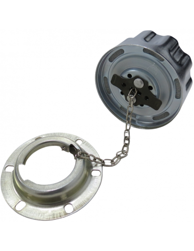 Tapón metálico media vuelta con filtro cesta para depósitos aceite hidráulico