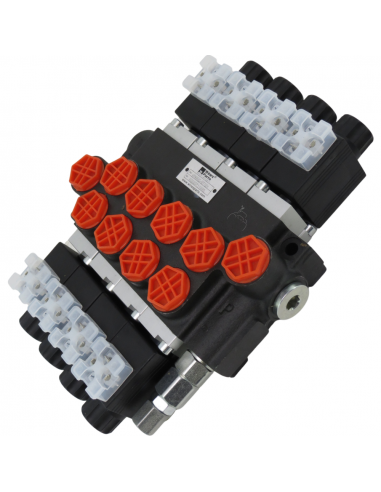 Distribuidor Hidráulico eléctrico 4 cuerpos 3/8" doble efecto circuito abierto