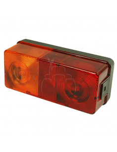 Piloto trasero izquierdo con clips y luz de matrícula Case, John Deere 3145942R91