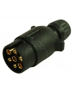 CLAVIJA DE PLÁSTICO 7 POLOS CONEXIÓN CON TORNILLOS - 12V.