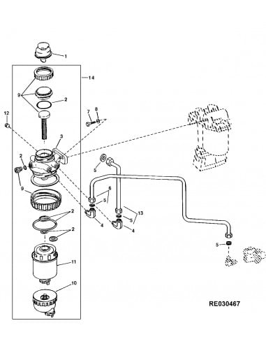 Vaso de decantación agua combustible RE51650