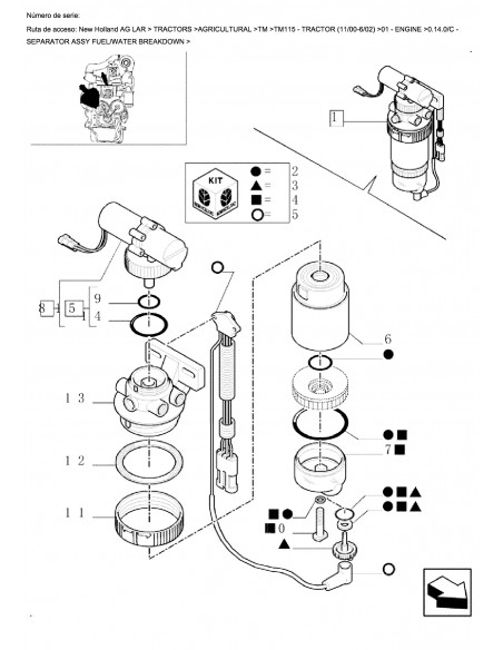 Vaso de decantación agua combustible RE51650