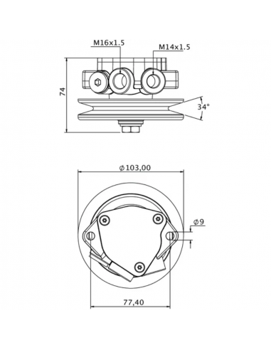 Bomba Gasoil para Tractor con Polea de 102mm y Correa de 13mm