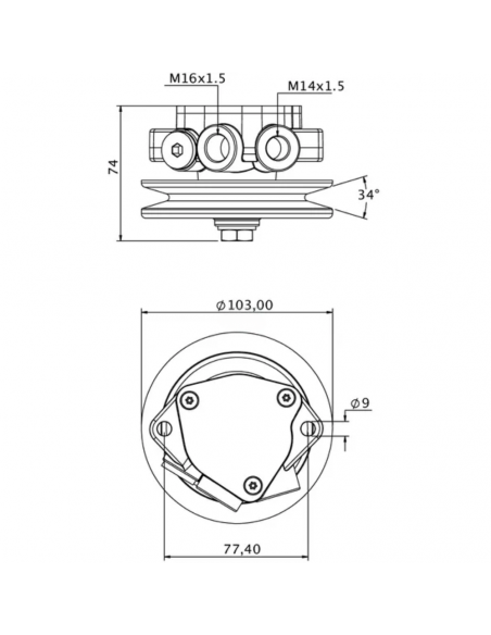 Bomba Gasoil para Tractor con Polea de 102mm y Correa de 13mm