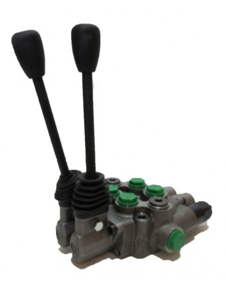 Distribuidor 2 palancas 3/8" con anclaje