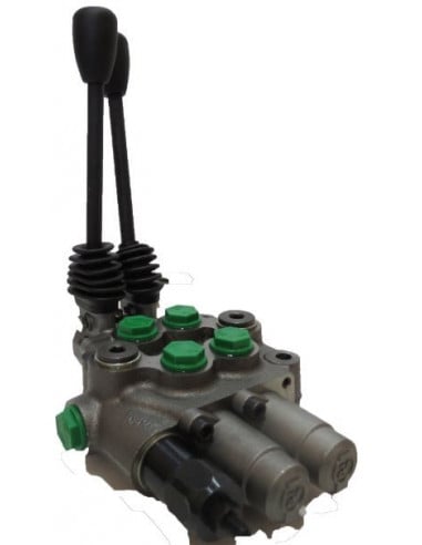 Distribuidor 2 palancas 3/8" con anclaje