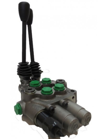 Distribuidor 2 palancas 3/8" con anclaje