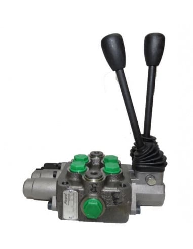 Distribuidor 2 palancas 3/8" con anclaje