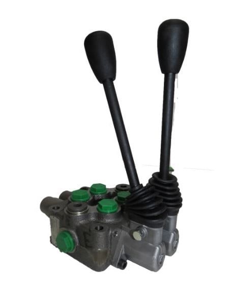 Distribuidor 2 palancas 3/8" con anclaje