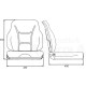 Asiento de cubeta para asiento RM450 0110 PVC Negro