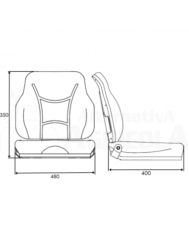 Asiento de cubeta para asiento RM450 0110 PVC Negro