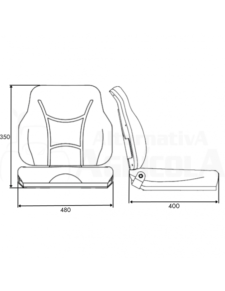 Asiento de cubeta para asiento RM450 0110 PVC Negro