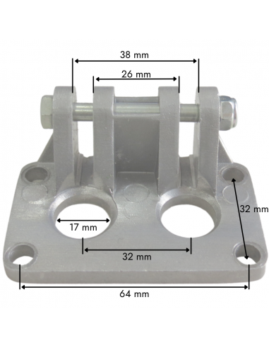 Soporte doble para dos palancas distribuidor Roquet