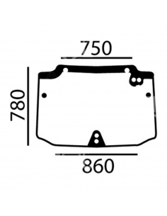 Cristal Trasero Superior New Holland TND y Case IH JXC