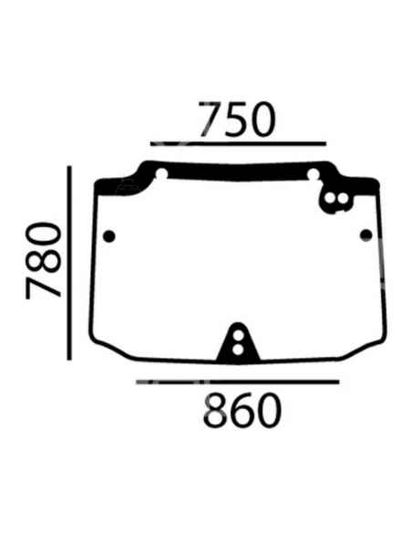 Cristal Trasero Superior New Holland TND y Case IH JXC