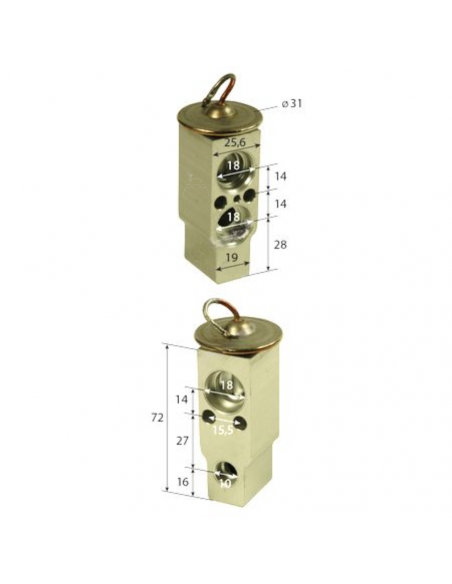 Válvula de expansión con climatización. A/C Tractores CNH, AGCO y SDF 82002793