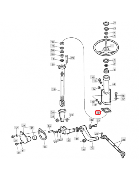 Junta caña dirección John Deere T21528