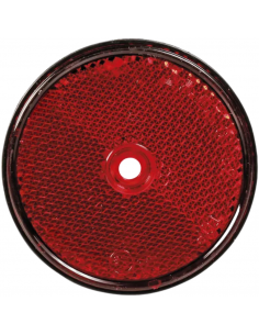 Catadióptrico reflectante rojo con agujero para tornillo