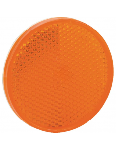 Catadióptrico reflectante pegado naranja ambar Ø 54 mm