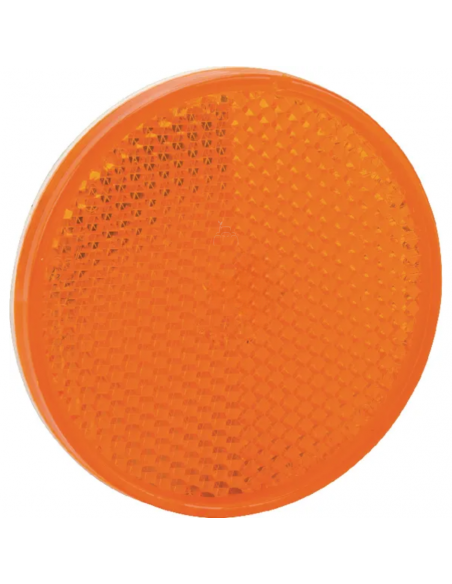 Catadióptrico reflectante pegado naranja ambar Ø 54 mm