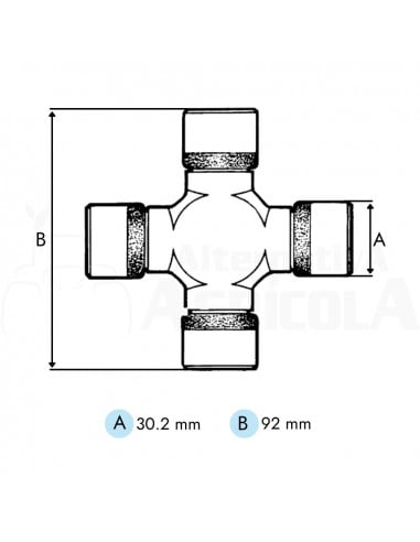 Cruceta 30.2 x 92 mm categoría 6 nudo transmisión
