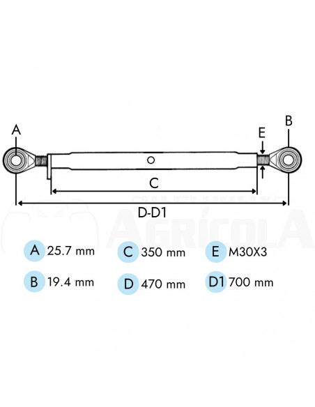 Tercer punto Cat. 1ª- 2ª 470 - 700 mm TL3503012GP