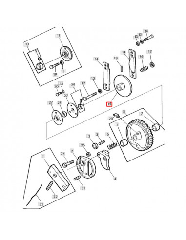 Disco de freno elevación agujas sistema de cuerda John Deere AE23994